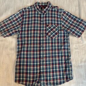 Children’s Quiksilver Blue and Red Plaid Button Down Shirt